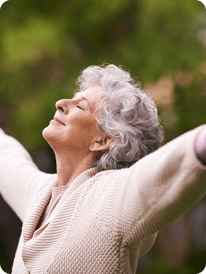 Senior woman feeling free